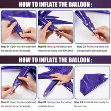 Load image into Gallery viewer, PartyWoo Purple Star Balloons 6 pcs, One-Piece 14-Pointed Starburst Balloons, 27 &amp; 22 inch Star Explosion Balloons with Ribbon, Point Star Foil Balloons, Large Mylar Balloons for Party Decorations
