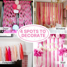 Load image into Gallery viewer, PartyWoo Crepe Paper Streamers 8 Rolls 656ft, Pack of Pink, Light Pink, Hot Pink, Red and White Party Streamers for Birthday Decorations, Party Decorations, Wedding Decorations (1.8 Inch x 82 Ft/Roll)
