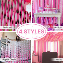Load image into Gallery viewer, PartyWoo Crepe Paper Streamers 8 Rolls 656ft, Pack of Pink, Light Pink, Hot Pink, Red and White Party Streamers for Birthday Decorations, Party Decorations, Wedding Decorations (1.8 Inch x 82 Ft/Roll)
