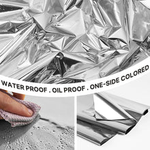 Load image into Gallery viewer, PartyWoo 3 pcs Silver Foil Table Cover, 54 x 108 Inch Rectangle Waterproof Tablecloth for 6 to 8 Foot Tables, Disposable Plastic Party Tablecloth for Graduation Wedding Birthday Party Decorations
