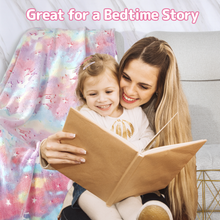 Load image into Gallery viewer, VUDECO Glow in The Dark Blanket for Kids 50 x 60 inches (Rainbow Unicorn)
