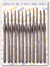 Load image into Gallery viewer, VUDECO 12 PCs Miniature Paint Brushes Kit (Brown)
