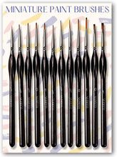 Load image into Gallery viewer, VUDECO 12 PCs Miniature Paint Brushes Kit (Black)
