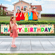 Load image into Gallery viewer, VUDECO Large Happy Birthday Banner Large 118&quot; x 19.7&quot; (Yellow)
