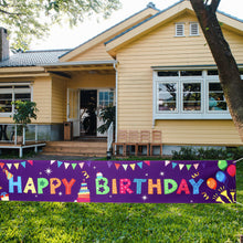 Load image into Gallery viewer, VUDECO Large Happy Birthday Banner Large 118&quot; x 19.7&quot;  (Purple)
